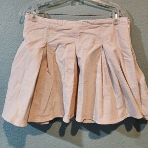 Y2K Corduroy Mini Skirt 11 Tan Pleated Tennis Cord Vintage Pleat Preppy Academia